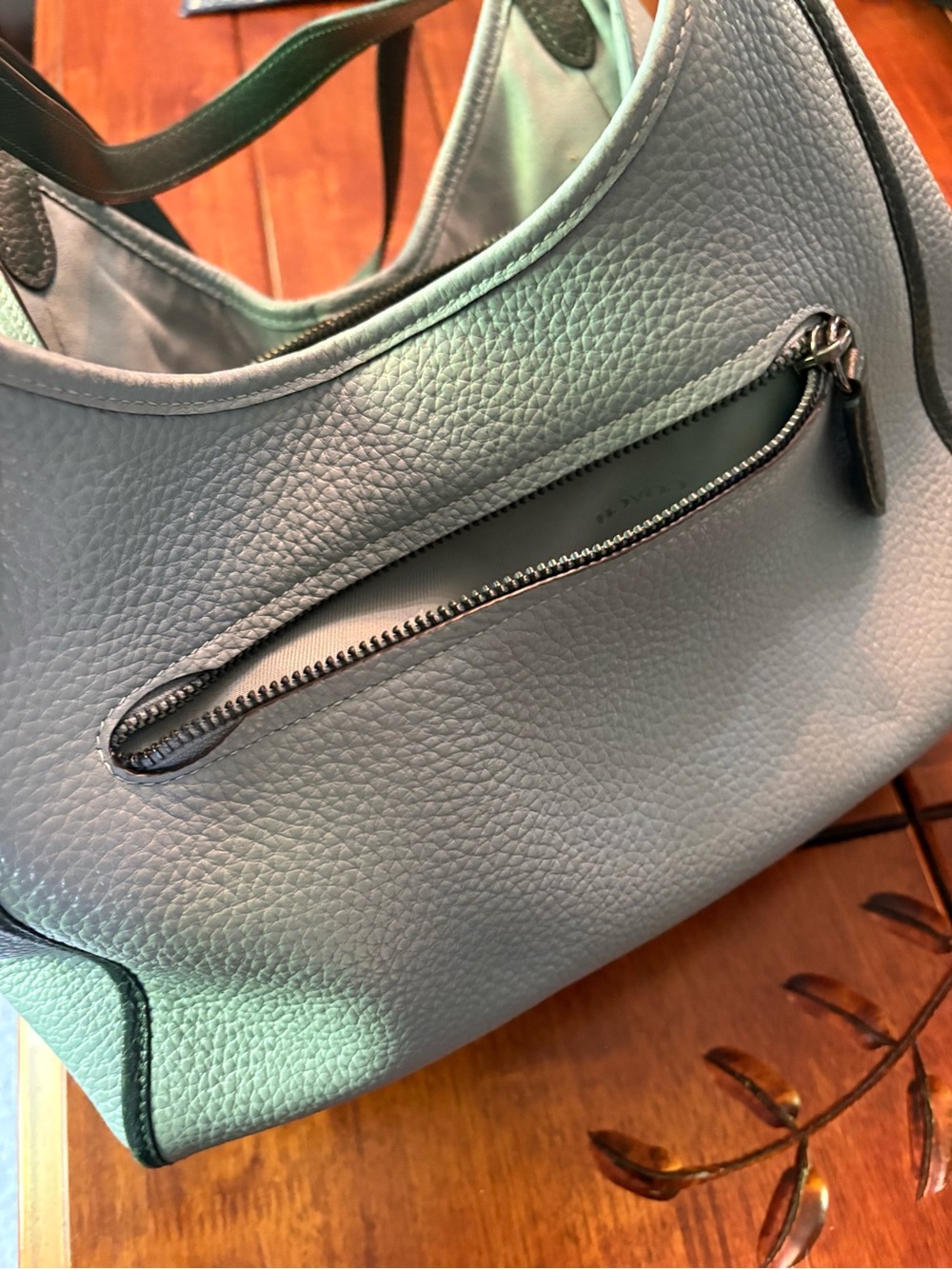 Coach Women's Pebbled Leather Tote Bag in Light Blue - Picture 4 of 7